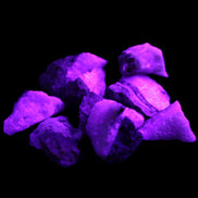 Pink Aragonite 9 small stones 23-35mm 77g in UV light - Rocks and Things Store