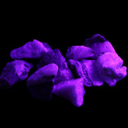 Pink Aragonite 9 small stones 23-35mm 77g in UV light - Rocks and Things Store