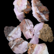 Pink Aragonite 9 small stones 23-35mm 77g in UV light - Rocks and Things Store