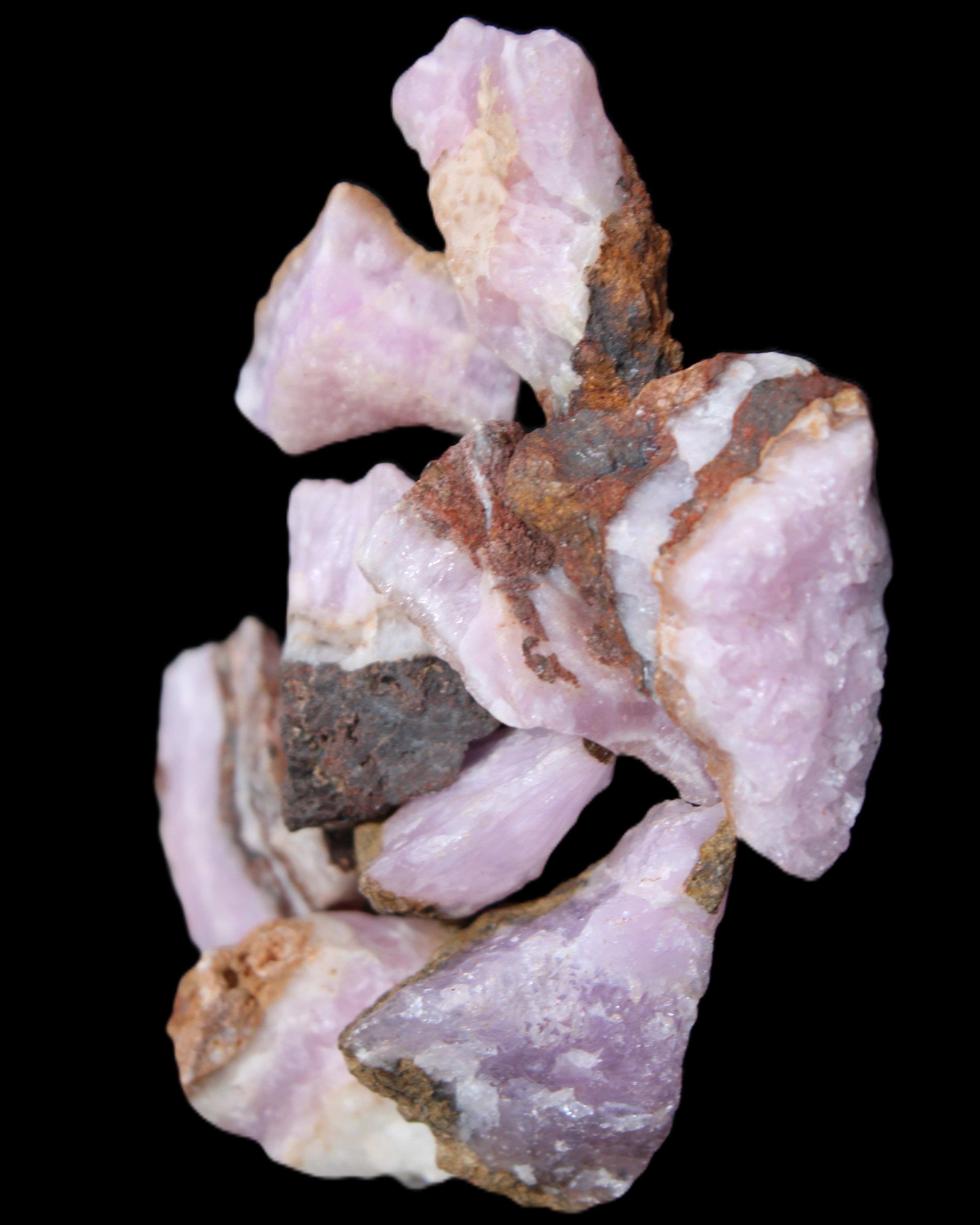 Pink Aragonite 9 small stones 23-35mm 77g in UV light - Rocks and Things Store