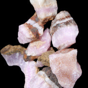 Pink Aragonite 9 small stones 23-35mm 77g in UV light - Rocks and Things Store