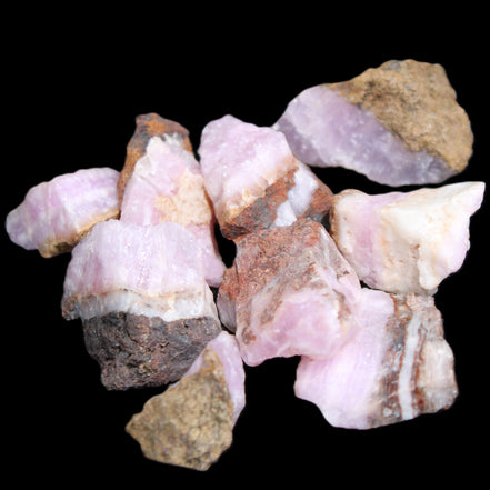 Pink Aragonite 9 small stones 23-35mm 77g in UV light - Rocks and Things Store