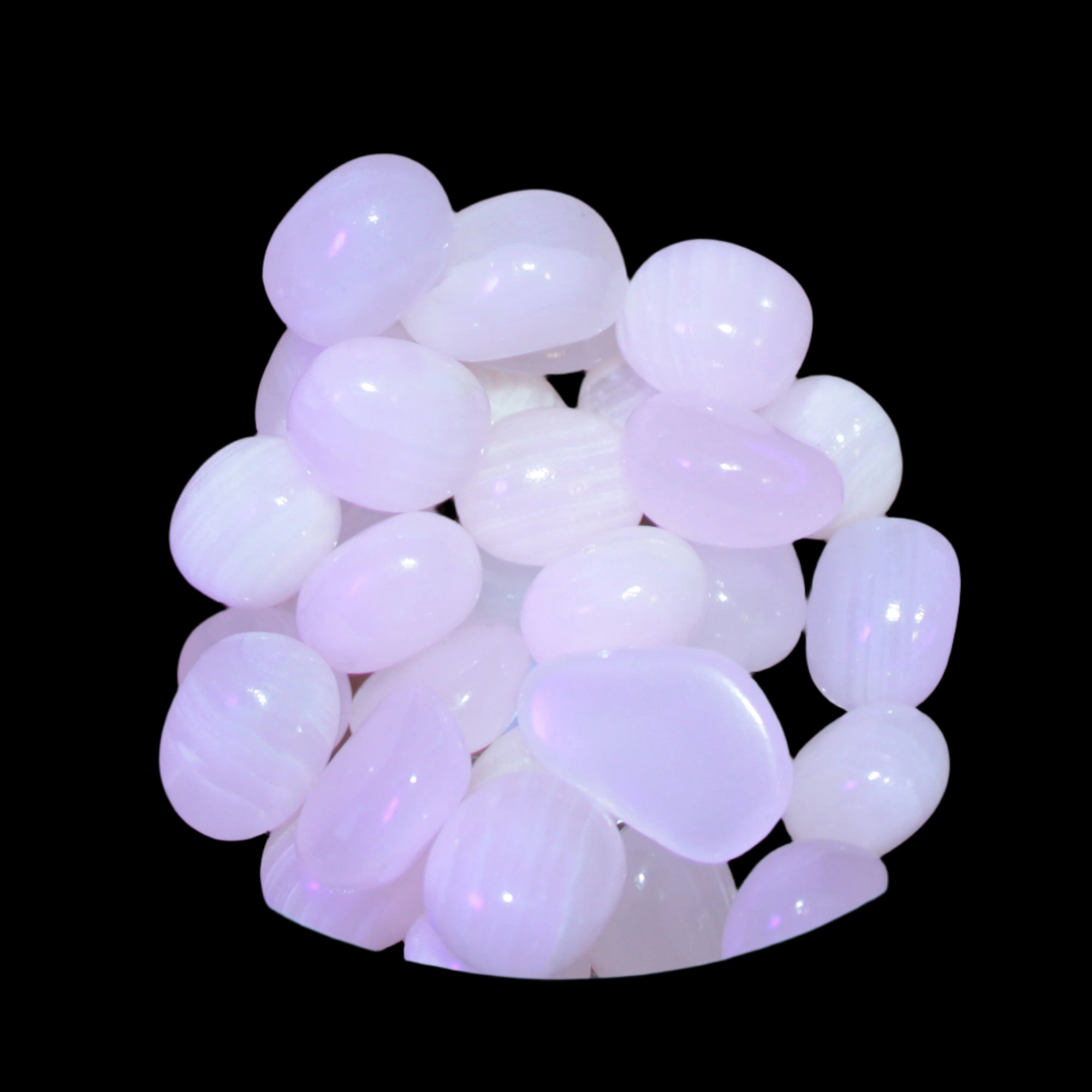 Mangano Calcite UV bright-pink-reactive tumbled stone 4-6g Rocks and Things
