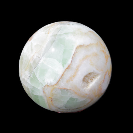 Orange, Lime and Lemon Aragonite sphere 648g in sunlight - Rocks and Things Store