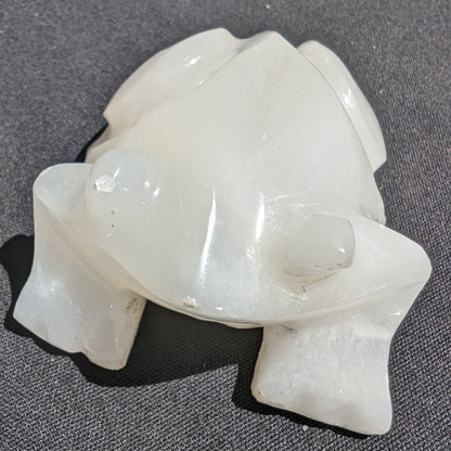 White Calcite hand-carved Frog 222g