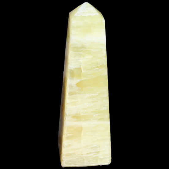 Lemon Calcite obelisk 543g in sunlight - Rocks and Things Store