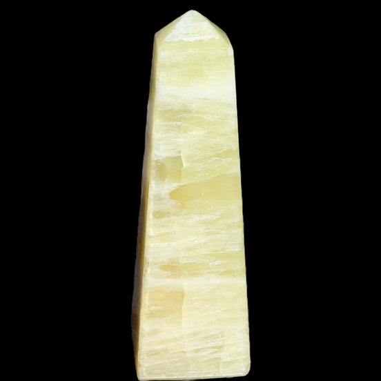 Lemon Calcite obelisk 543g in sunlight - Rocks and Things Store
