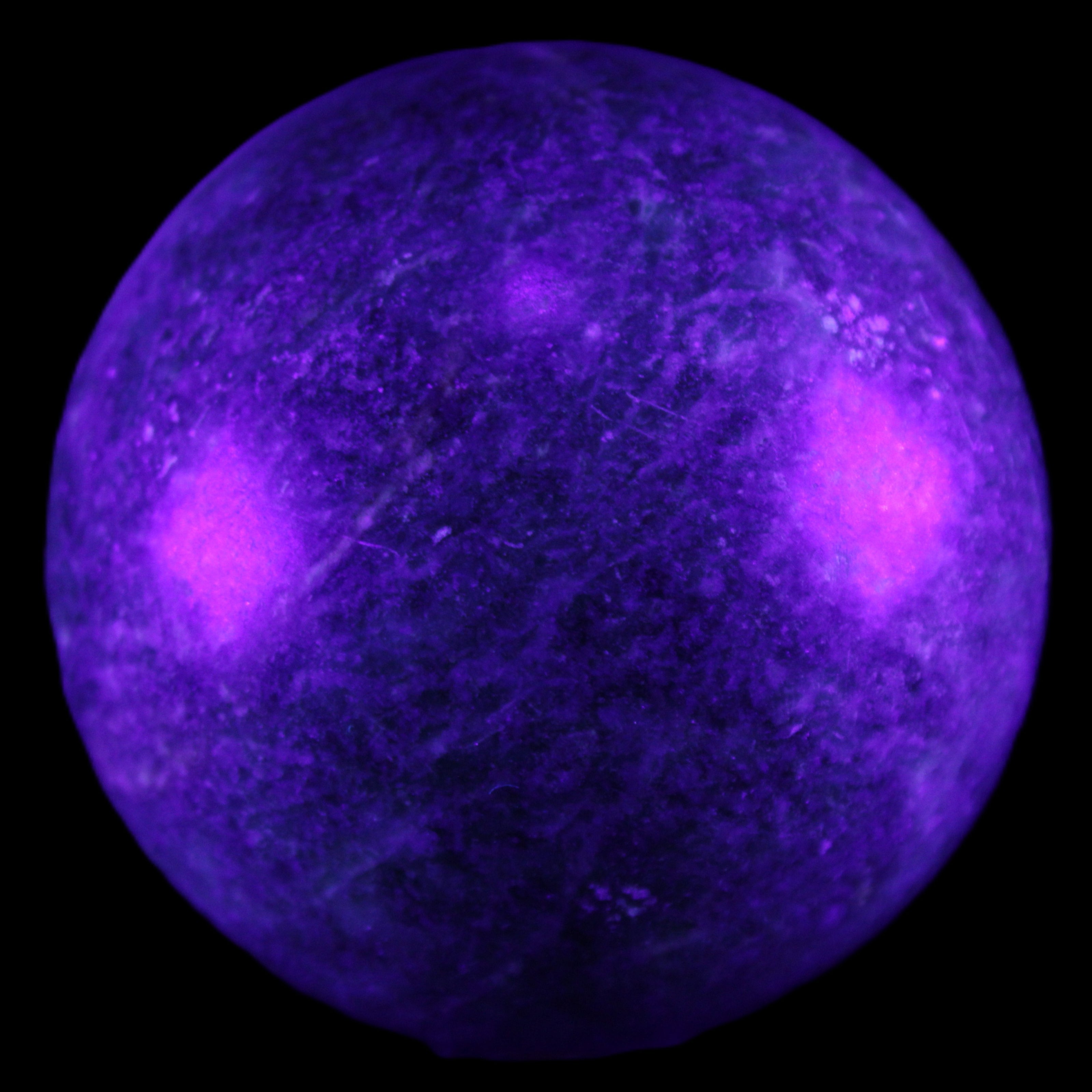 Amazonite sphere 679g in UV light - Rocks and Things Store