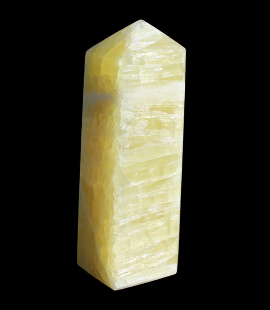 Lemon Calcite obelisk 543g in sunlight - Rocks and Things Store