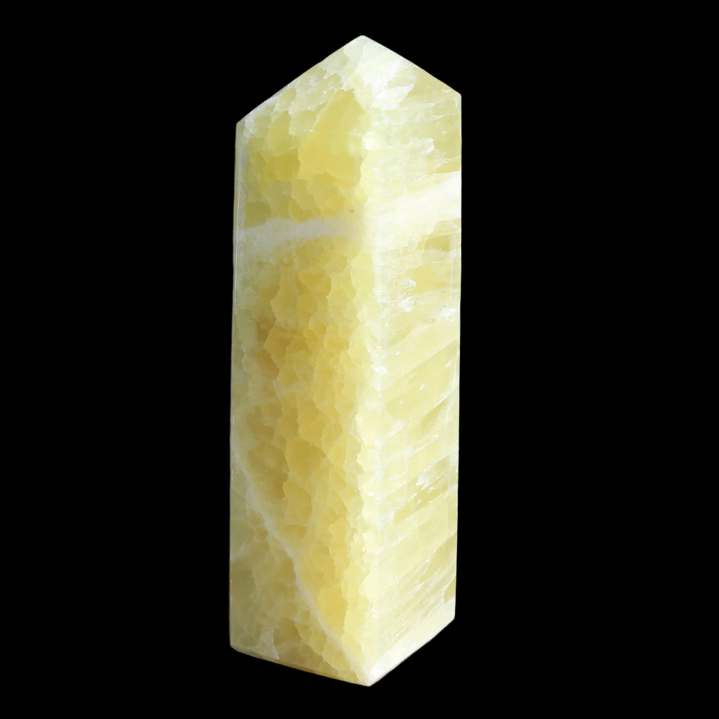 Lemon Calcite obelisk 543g in sunlight - Rocks and Things Store