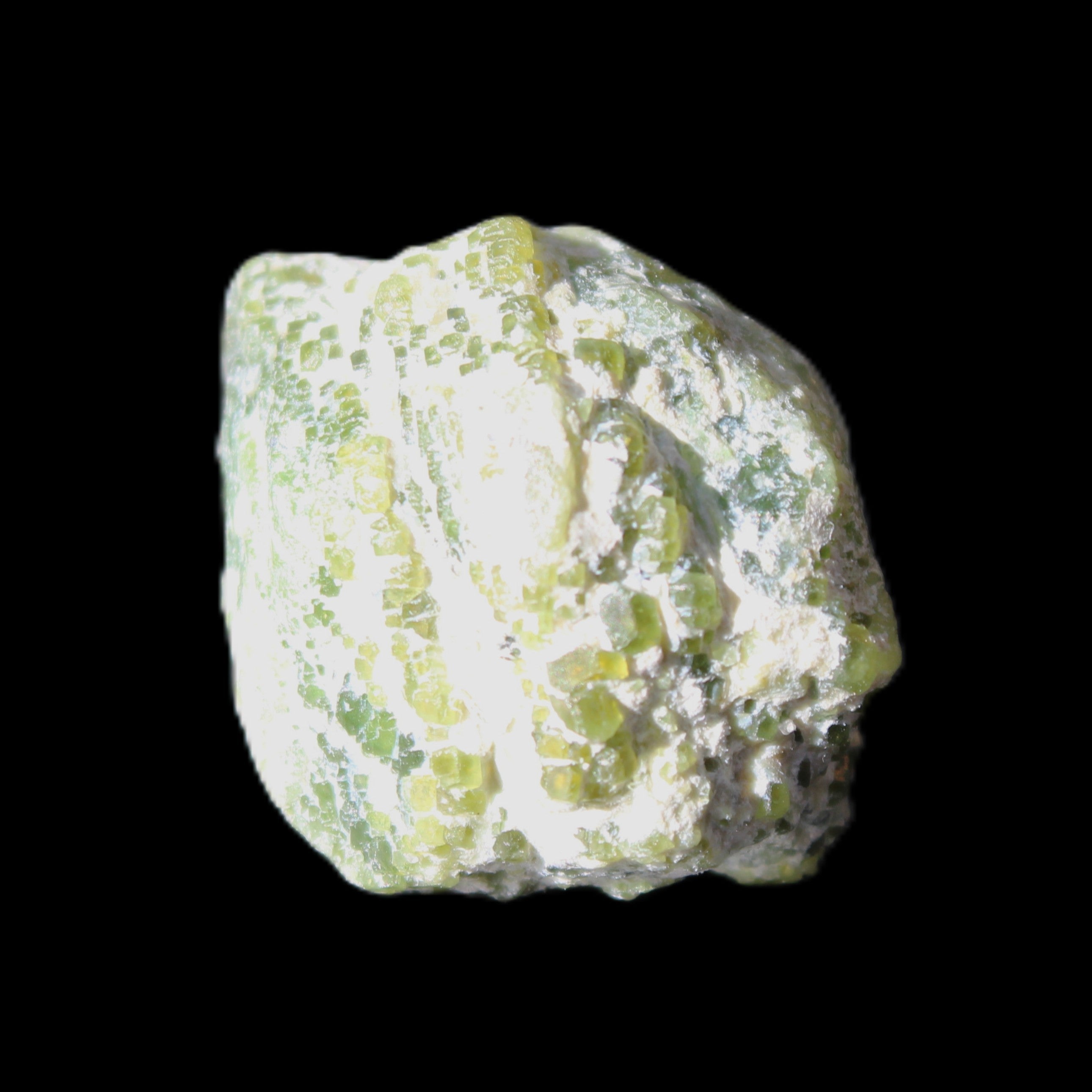 Green Garnet from Pakistan 25*21mm crystal 21g in sunlight - Rocks and Things Store