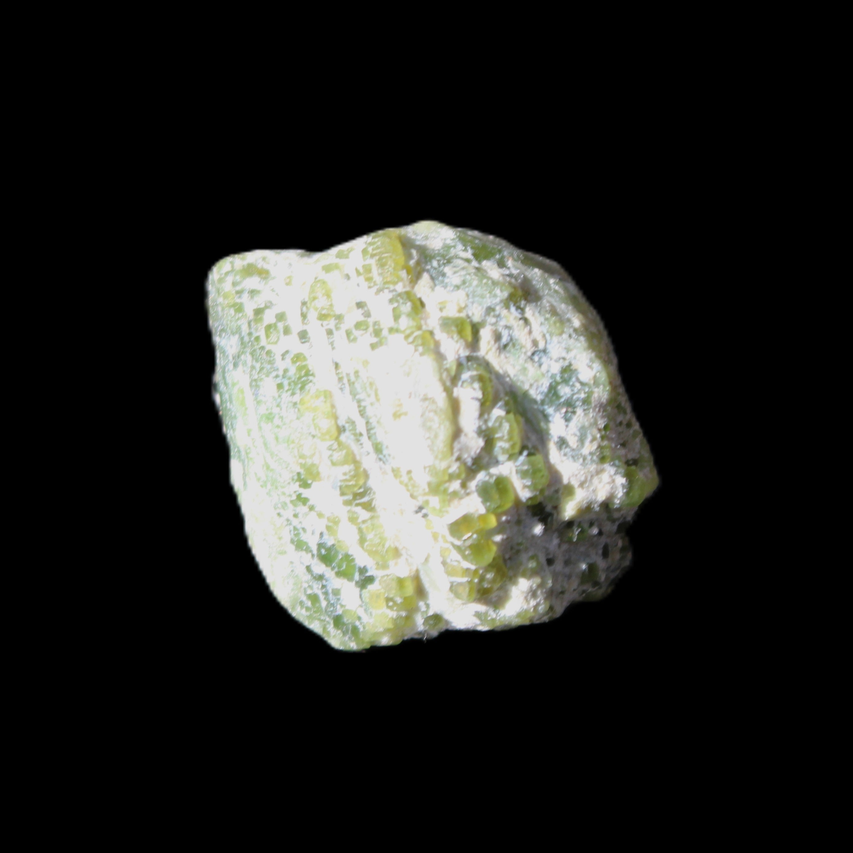 Green Garnet from Pakistan 25*21mm crystal 21g in sunlight - Rocks and Things Store