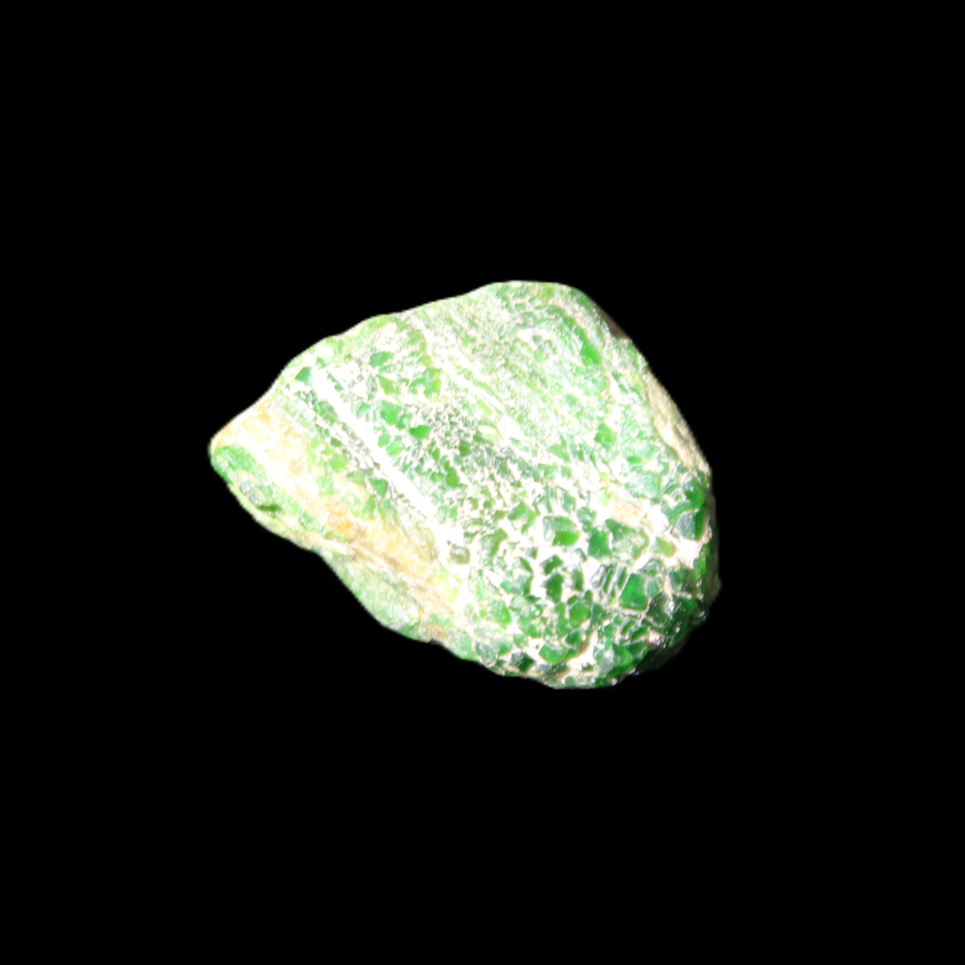Green Garnet from Pakistan 20*22*15mm crystal 14.6g in sunlight - Rocks and Things Store
