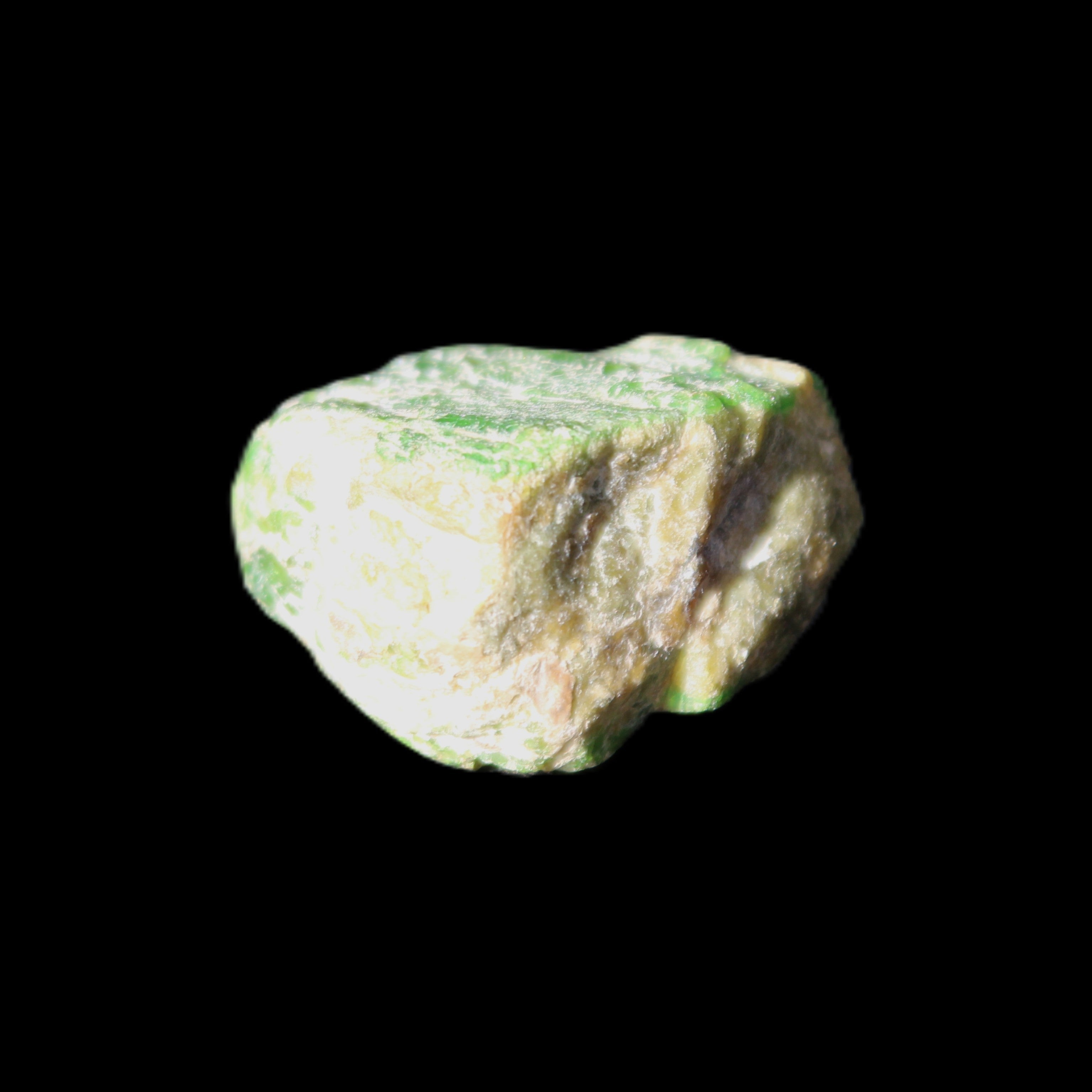 Green Garnet from Pakistan 20*22*15mm crystal 14.6g in sunlight - Rocks and Things Store