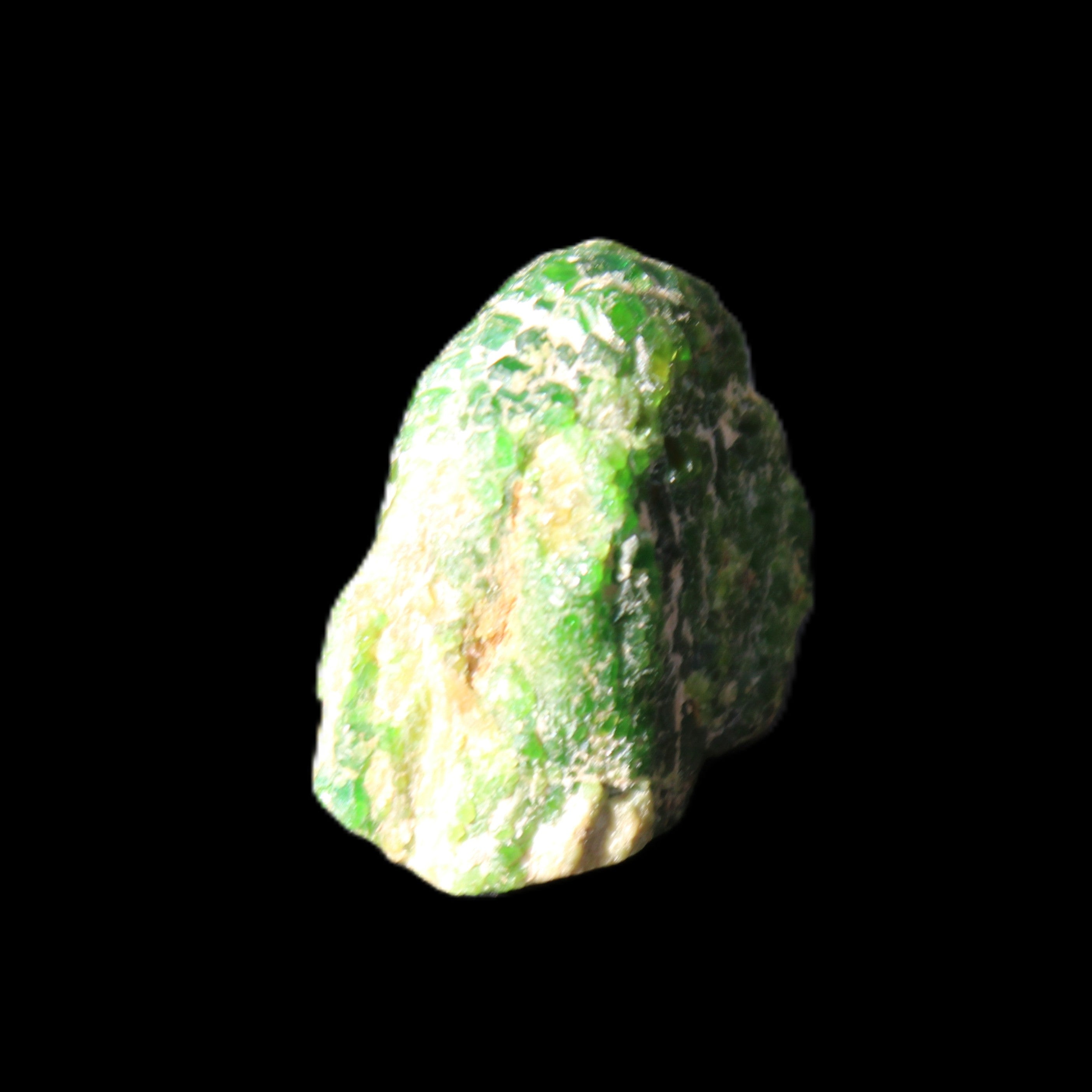 Green Garnet from Pakistan 20*22*15mm crystal 14.6g in sunlight - Rocks and Things Store