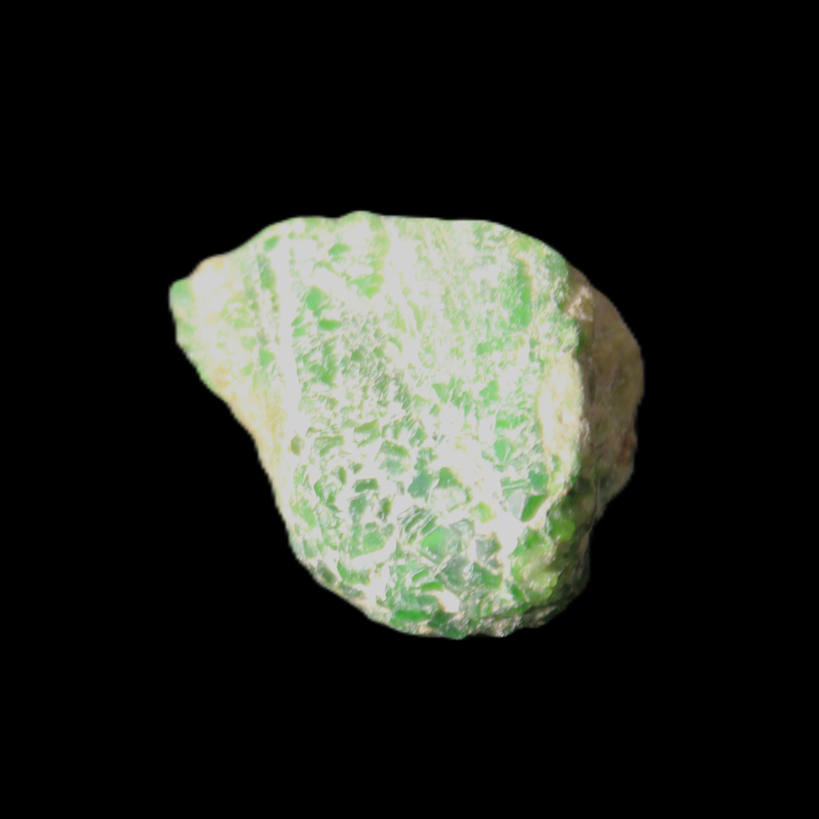 Green Garnet from Pakistan 20*22*15mm crystal 14.6g in sunlight - Rocks and Things Store