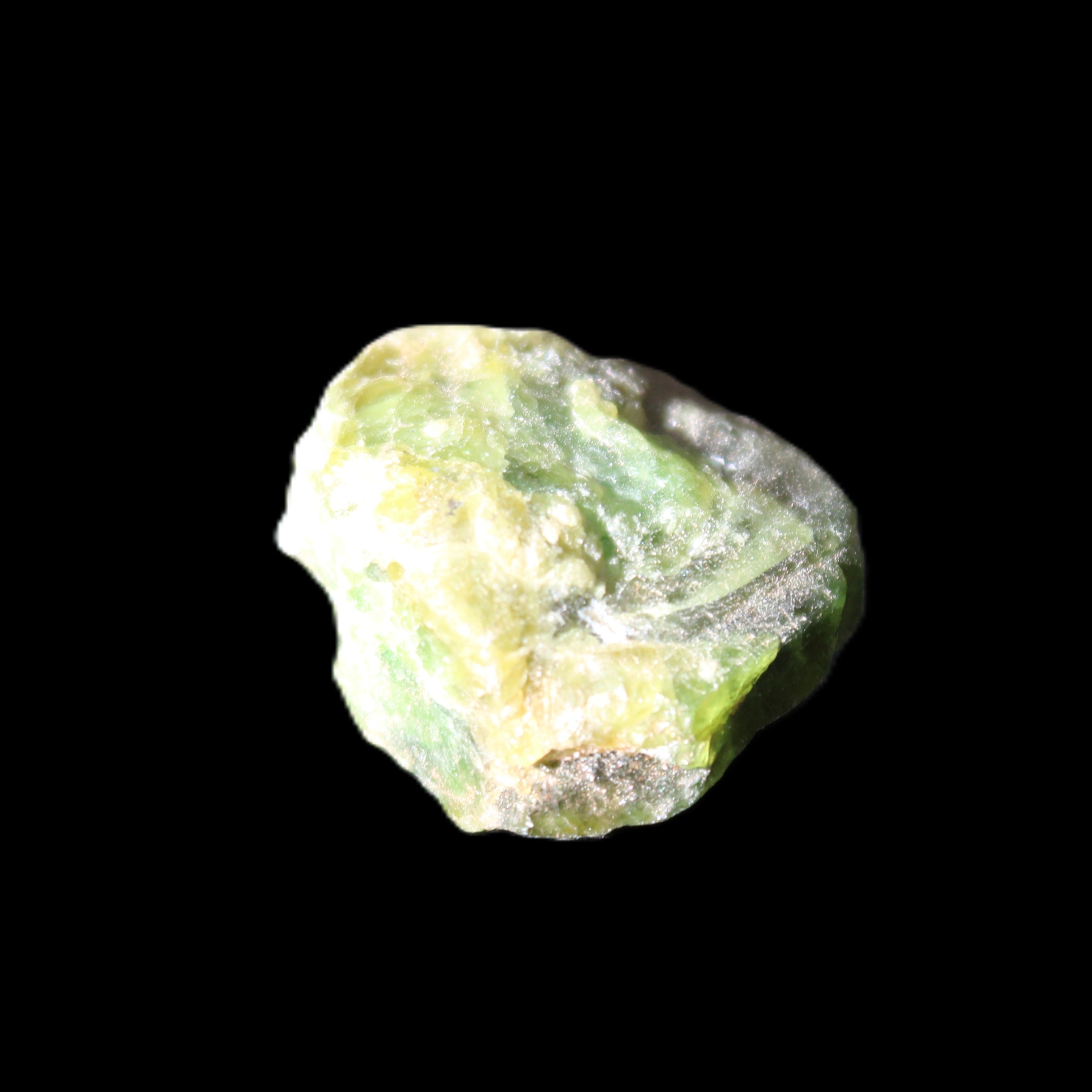 Green Garnet from Pakistan 22*20*11mm crystal 14.2g in sunlight - Rocks and Things Store
