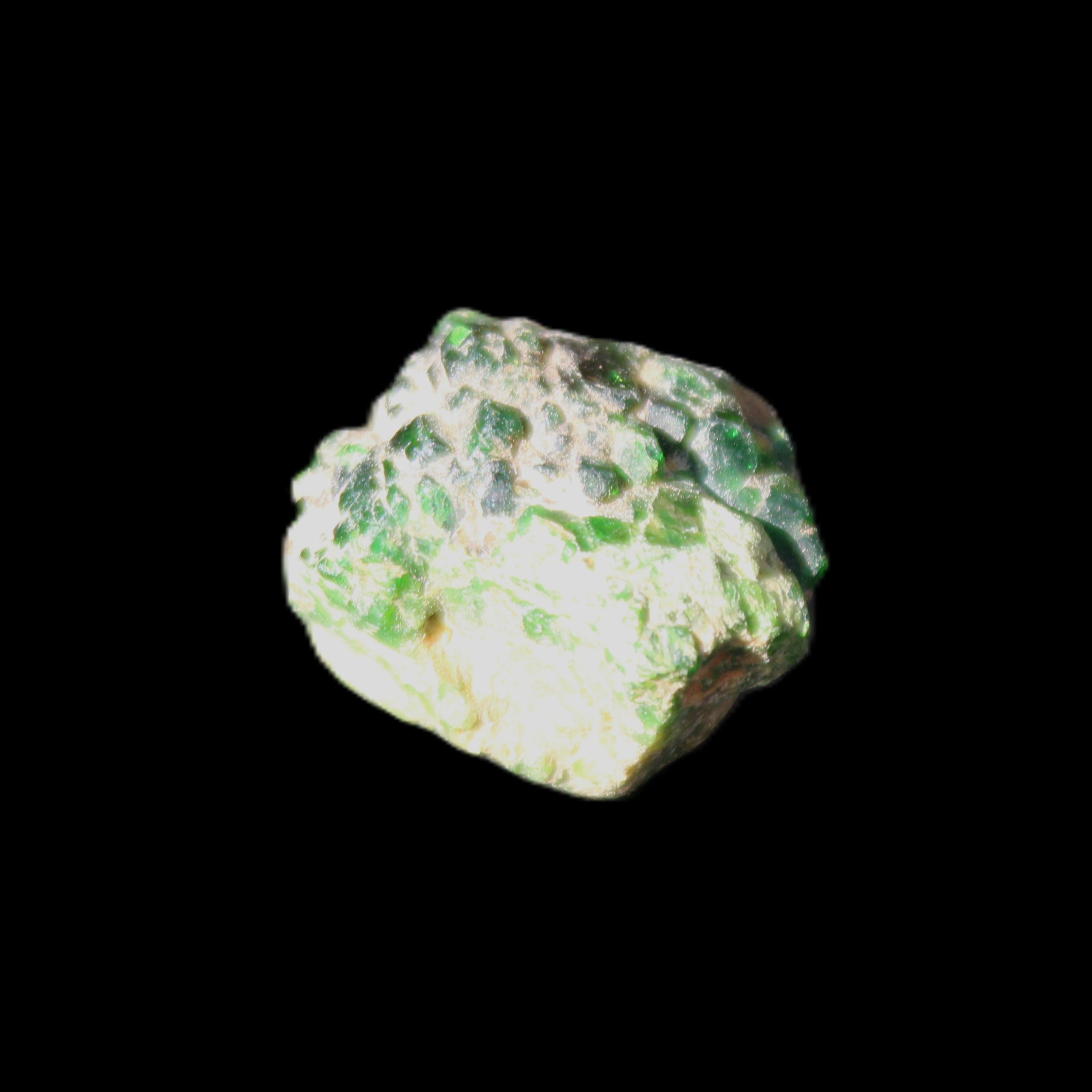 Green Garnet from Pakistan 19*21*14mm crystal 13.3g in sunlight - Rocks and Things Store