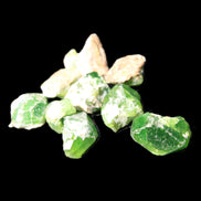 Green Garnet from Pakistan 10 tiny crystals 14.3g in sunlight - Rocks and Things Store