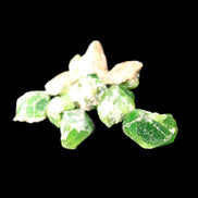Green Garnet from Pakistan 10 tiny crystals 14.3g in sunlight - Rocks and Things Store