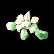 Green Garnet from Pakistan 10 tiny crystals 14.3g in sunlight - Rocks and Things Store