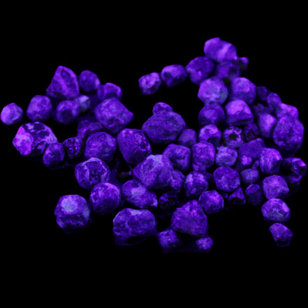 Green Garnet from Pakistan 26 tiny crystals 6.9g in UV light - Rocks and Things Store