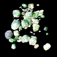 Green Garnet from Pakistan 26 tiny crystals 6.9g in sunlight - Rocks and Things Store