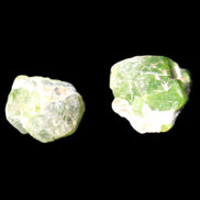 Green Garnet from Pakistan 2 crystals 20/22mm 11.5g in sunlight - Rocks and Things Store