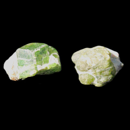 Green Garnet from Pakistan 2 crystals 20mm 12.1g in sunlight - Rocks and Things Store