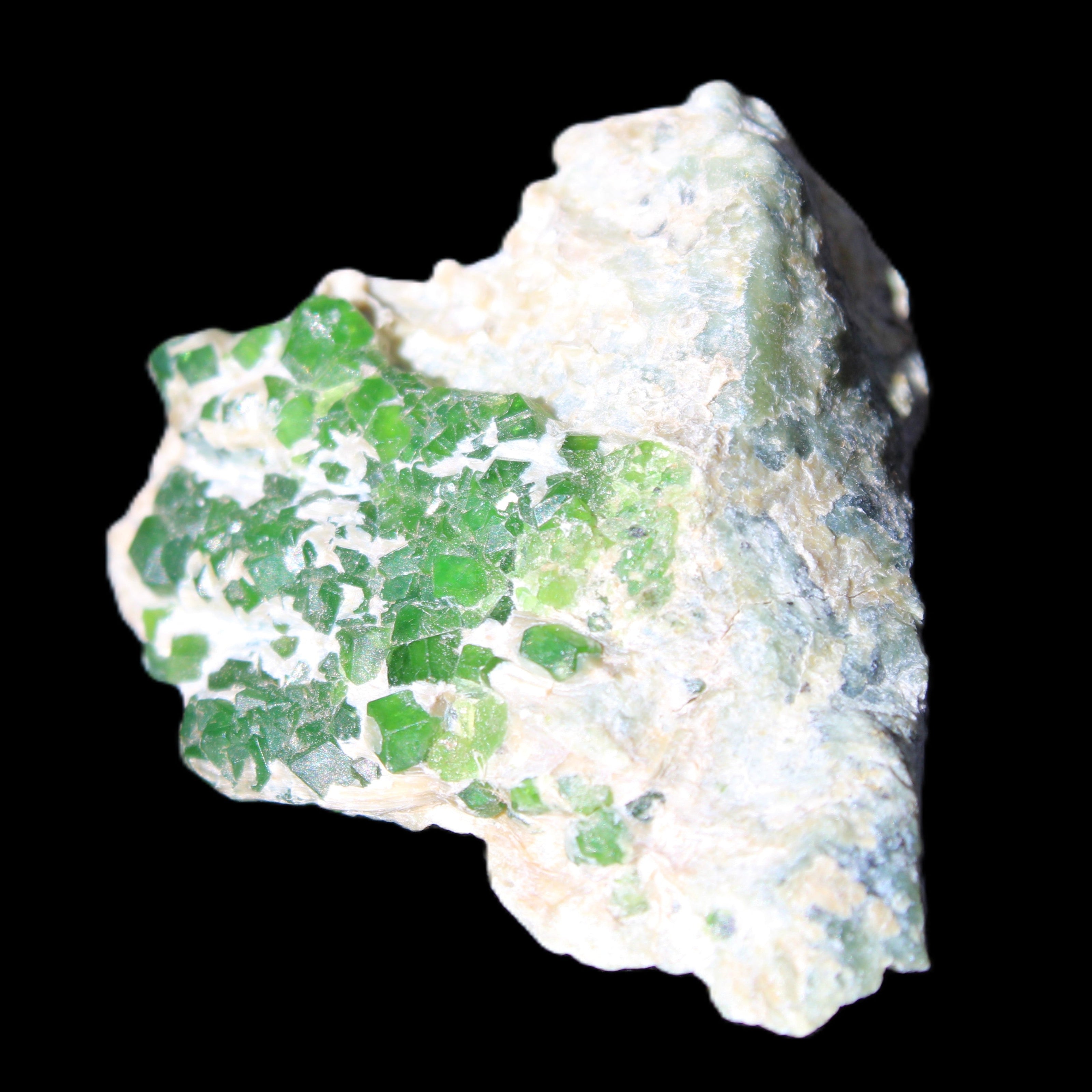 Green Garnet from Pakistan crystal cluster 32*40*18mm 20.0g in sunlight - Rocks and Things Store