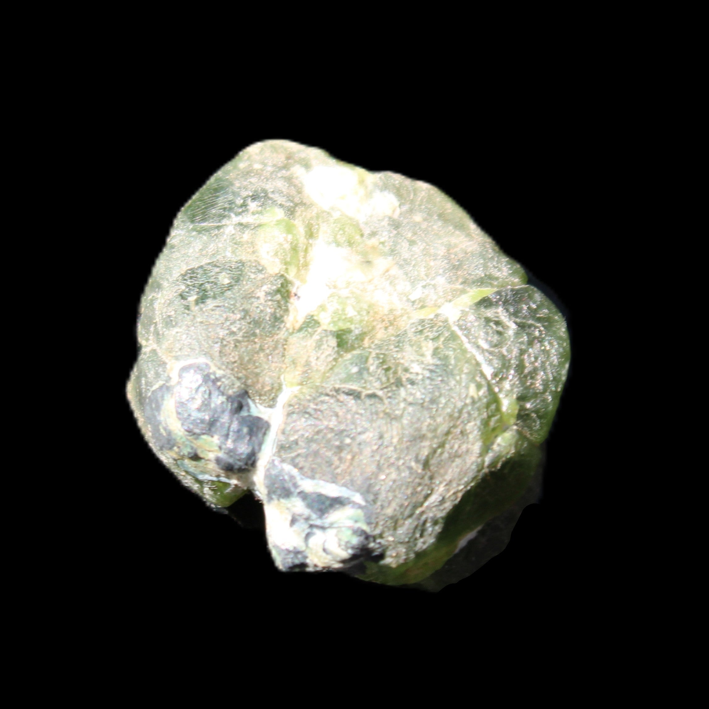 Green Garnet from Pakistan crystal 26*10mm 15.2g in sunlight - Rocks and Things Store