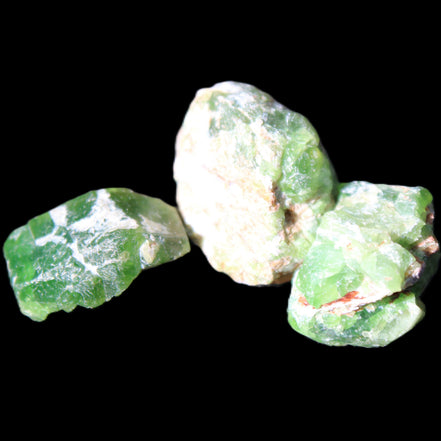 Green Garnet from Pakistan 3 crystals 20/15mm 12.6g in sunlight - Rocks and Things Store
