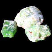 Green Garnet from Pakistan 3 crystals 20/15mm 12.6g in sunlight - Rocks and Things Store
