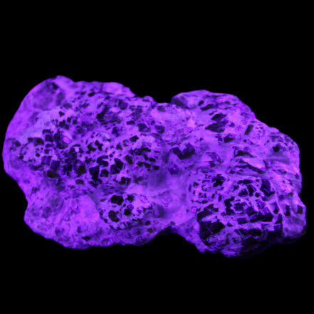Green Garnet from Pakistan crystal cluster 67*35*25mm 89g in UV light - Rocks and Things Store