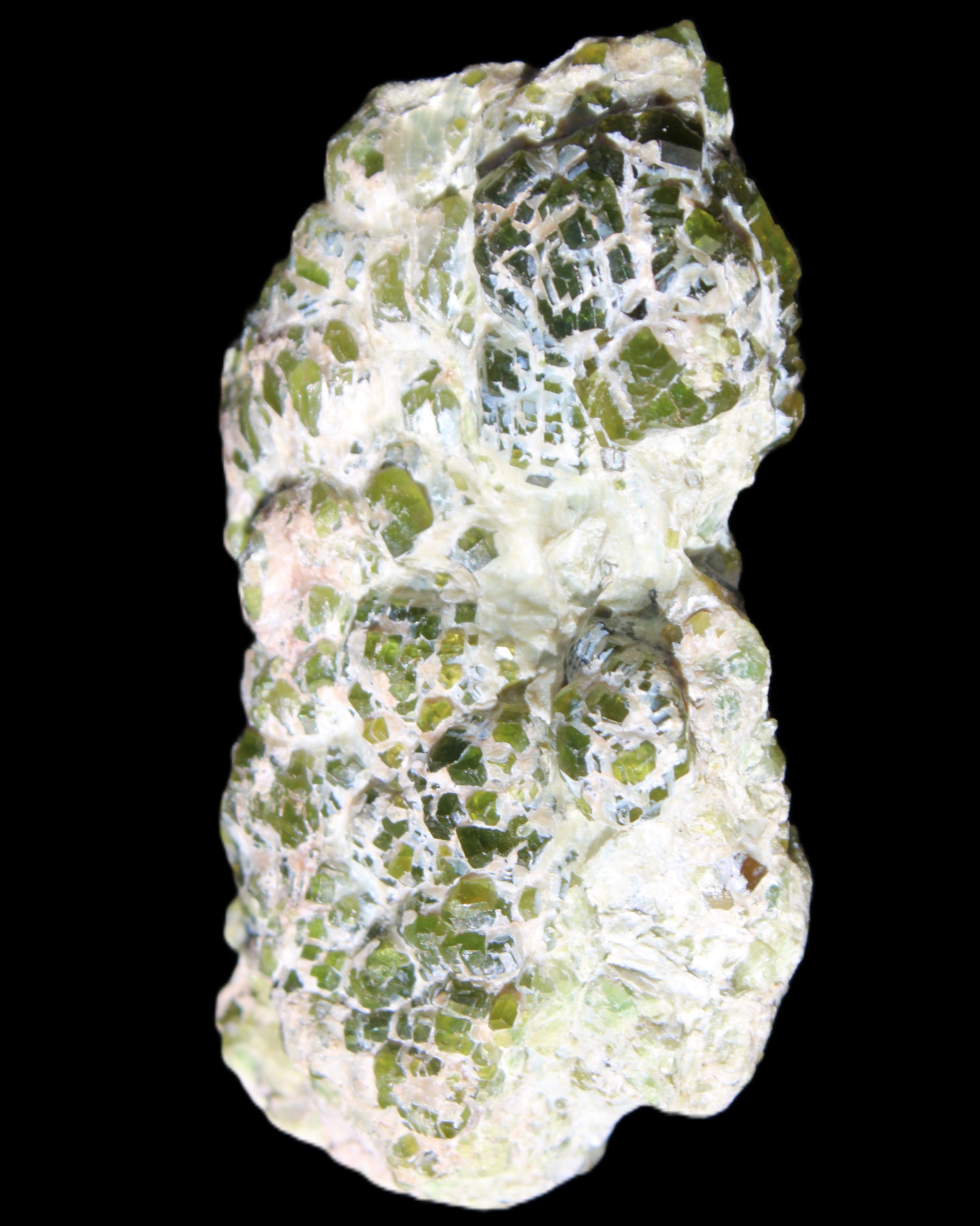 Green Garnet from Pakistan crystal cluster 67*35*25mm 89g in sunlight - Rocks and Things Store