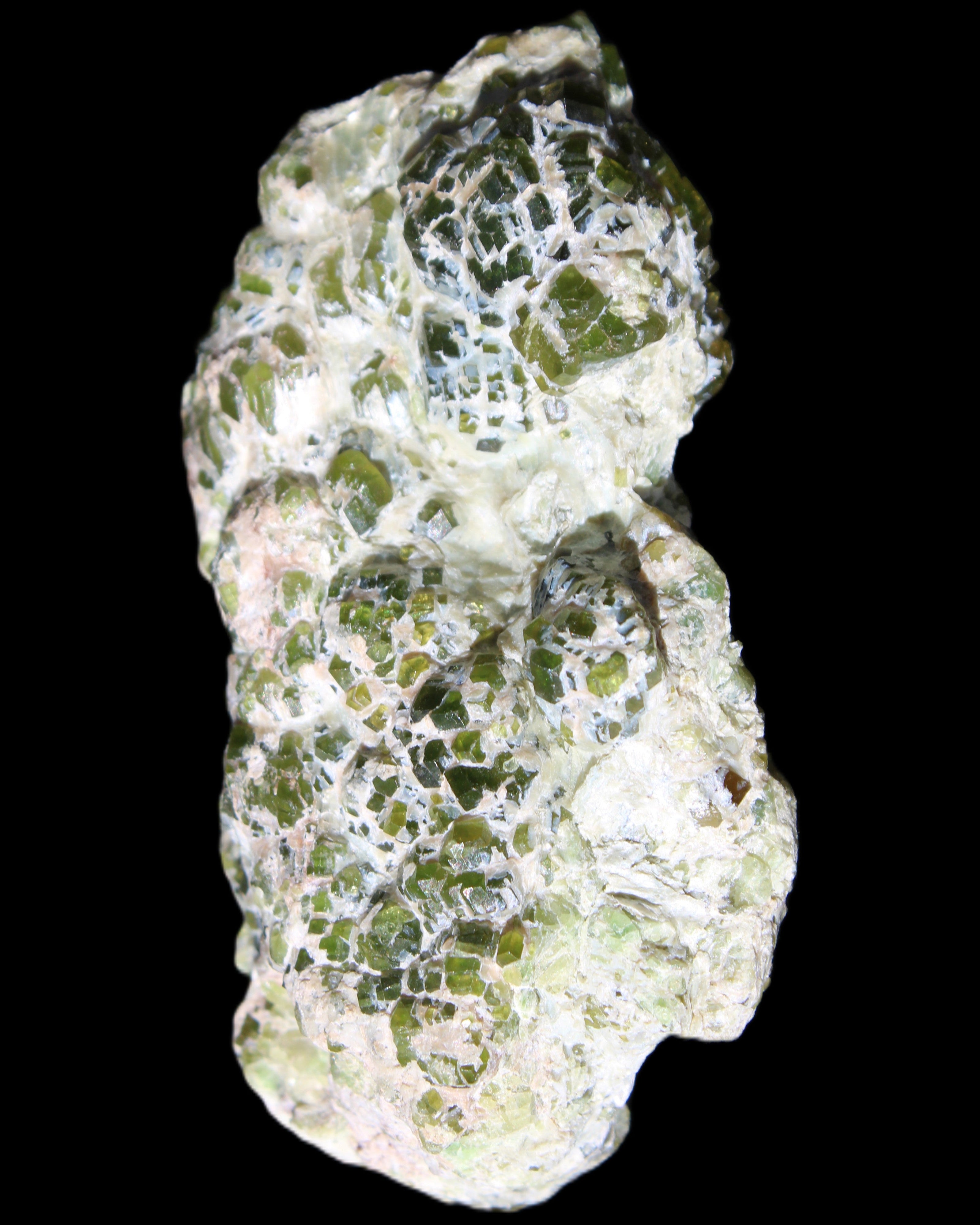 Green Garnet from Pakistan crystal cluster 67*35*25mm 89g in sunlight - Rocks and Things Store