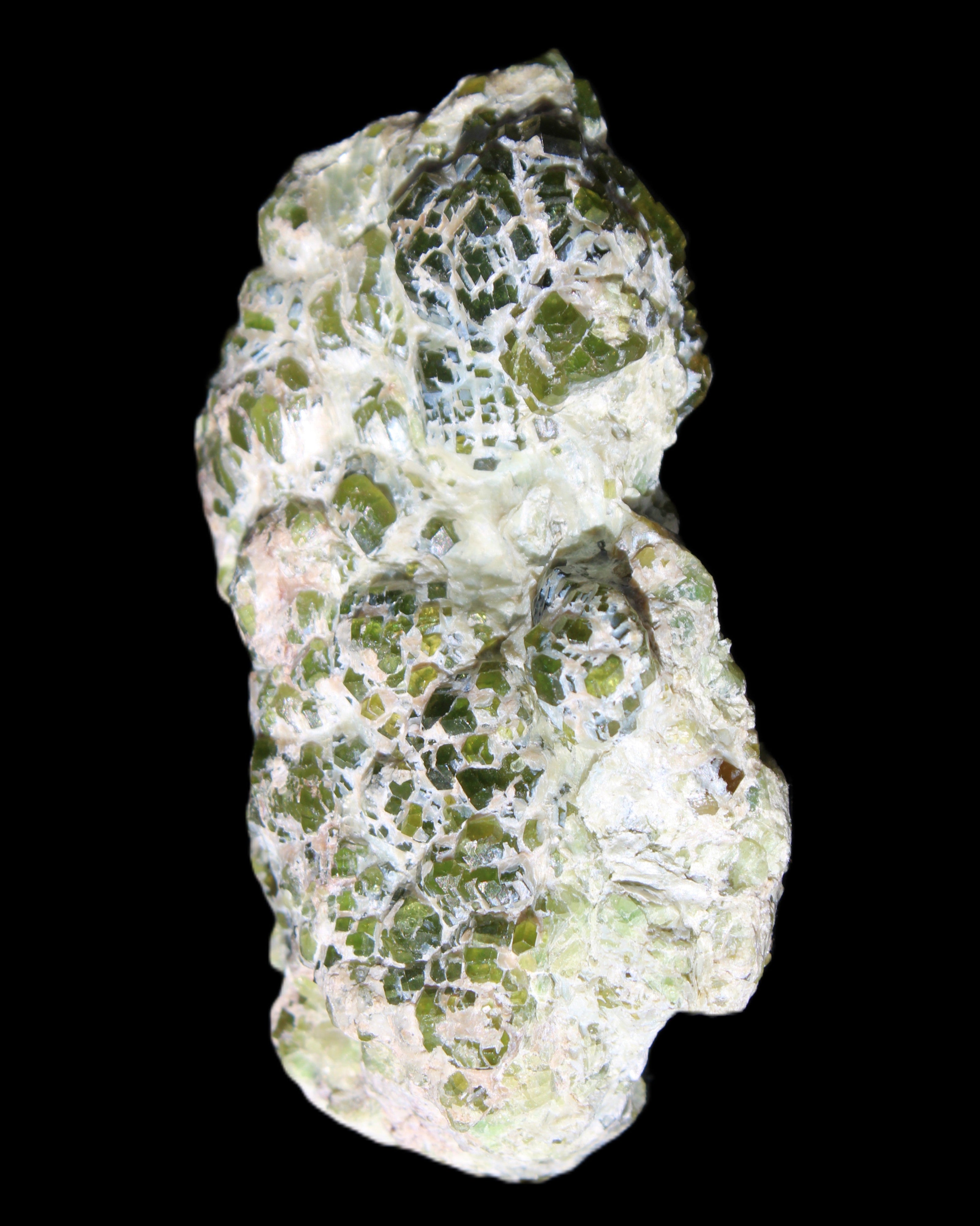 Green Garnet from Pakistan crystal cluster 67*35*25mm 89g in sunlight - Rocks and Things Store