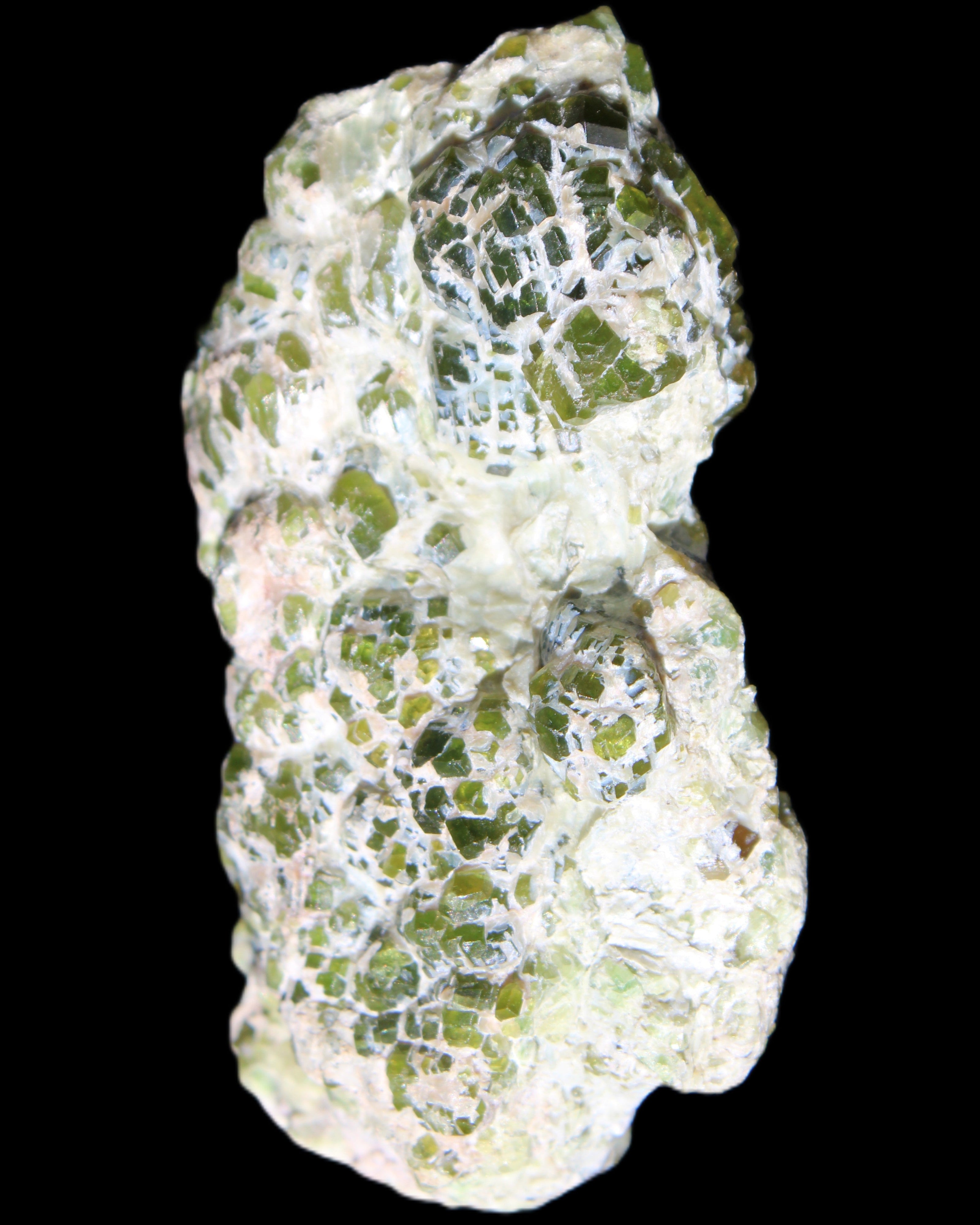 Green Garnet from Pakistan crystal cluster 67*35*25mm 89g in sunlight - Rocks and Things Store