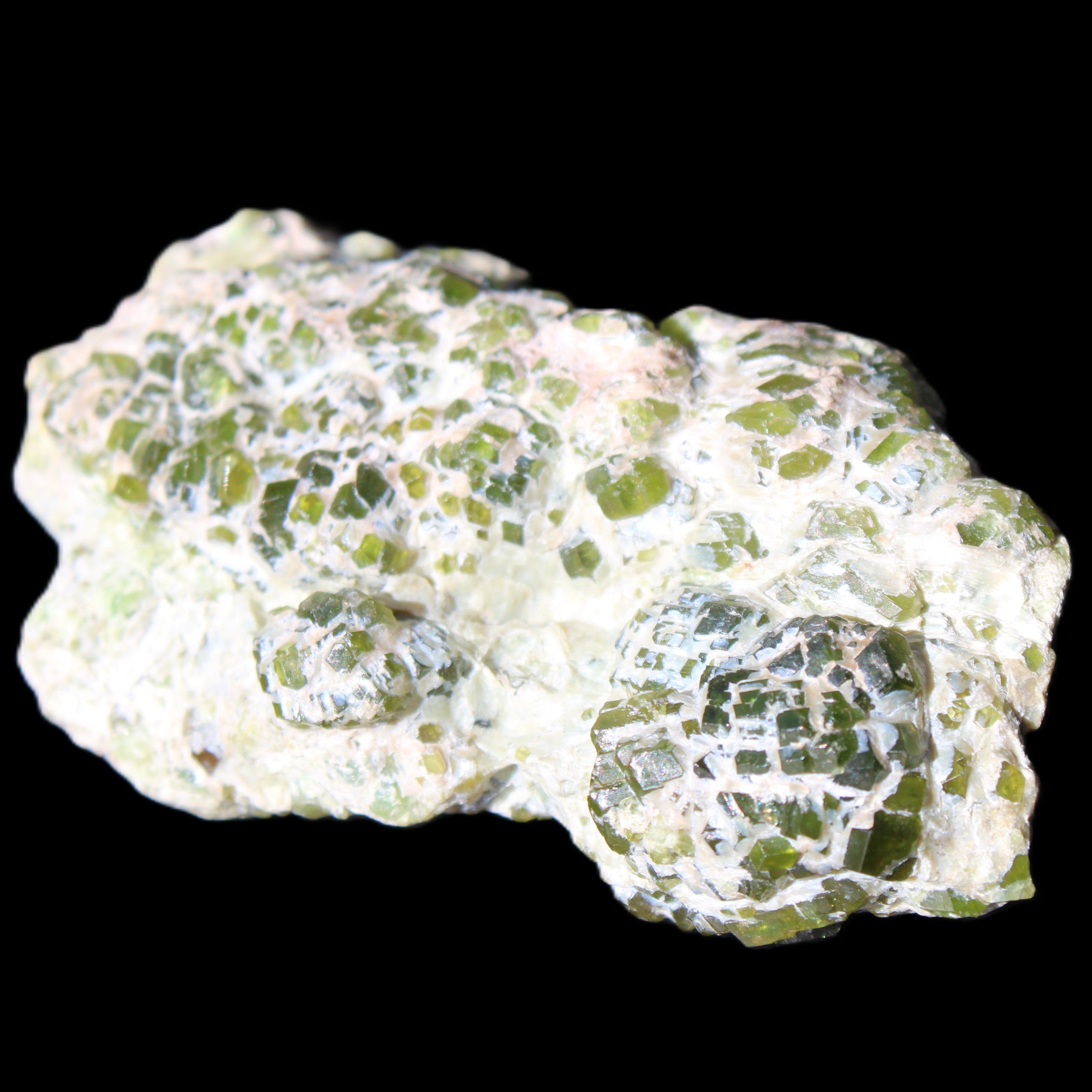 Green Garnet from Pakistan crystal cluster 67*35*25mm 89g in sunlight - Rocks and Things Store