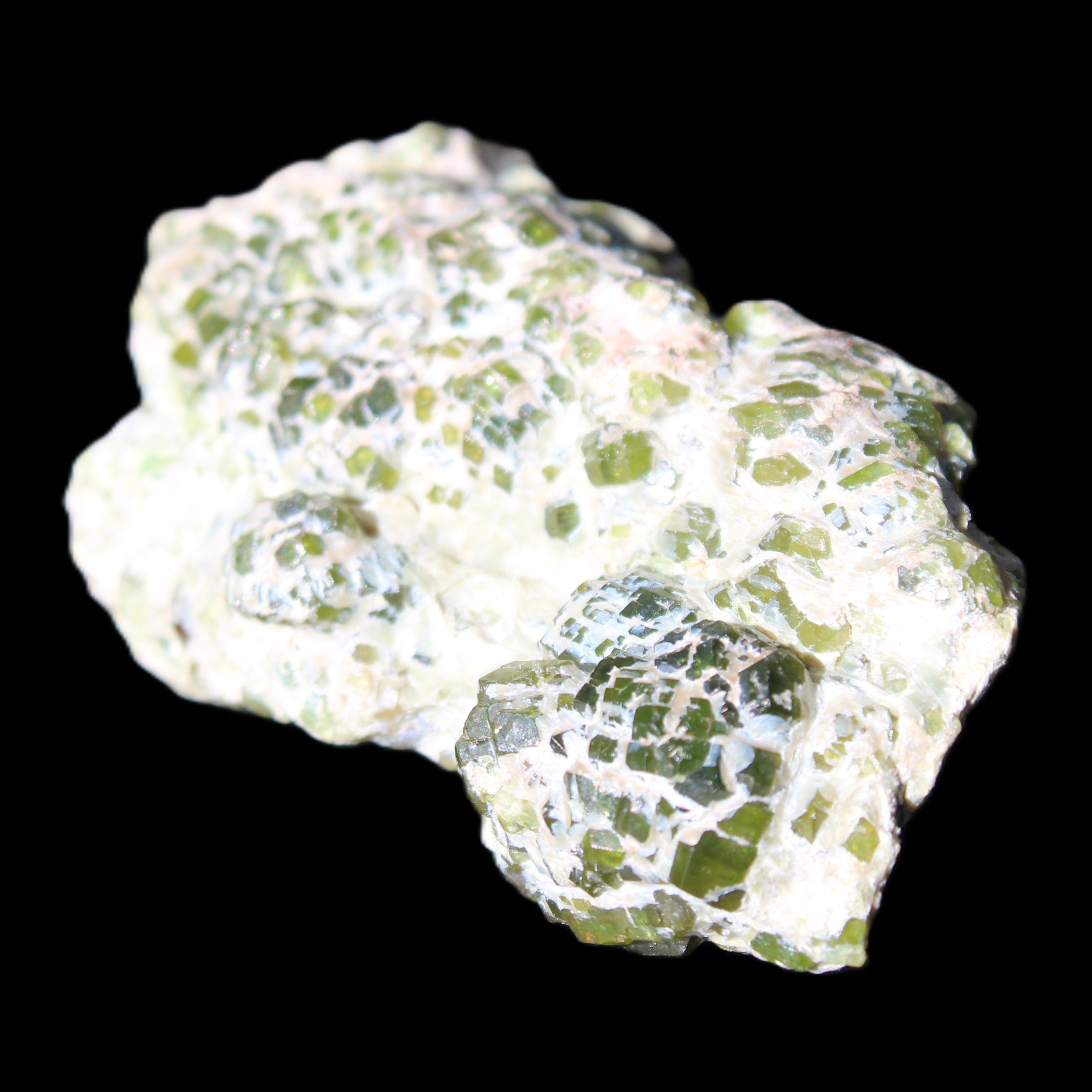 Green Garnet from Pakistan crystal cluster 67*35*25mm 89g in sunlight - Rocks and Things Store