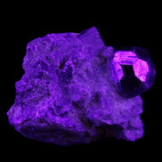 Red with Green Garnet cluster from Pakistan crystal cluster 45*38*45mm 97g in UV light - Rocks and Things Store