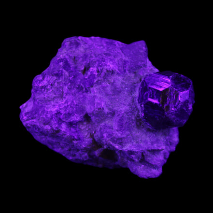 Red with Green Garnet cluster from Pakistan crystal cluster 45*38*45mm 97g in UV light - Rocks and Things Store