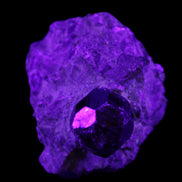 Red with Green Garnet cluster from Pakistan crystal cluster 45*38*45mm 97g in UV light - Rocks and Things Store