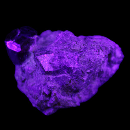 Red with Green Garnet cluster from Pakistan crystal cluster 45*38*45mm 97g in UV light - Rocks and Things Store
