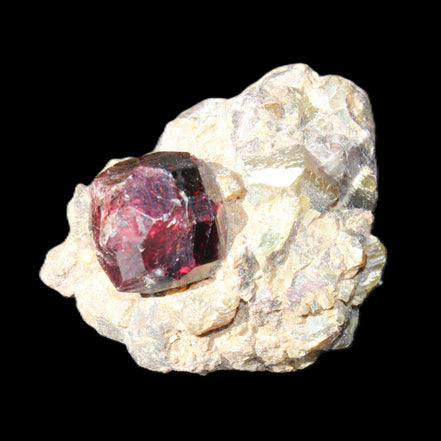 Red with Green Garnet cluster from Pakistan crystal cluster 45*38*45mm 97g in sunlight - Rocks and Things Store