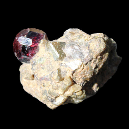 Red with Green Garnet cluster from Pakistan crystal cluster 45*38*45mm 97g in sunlight - Rocks and Things Store