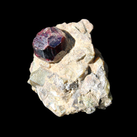 Red with Green Garnet cluster from Pakistan crystal cluster 45*38*45mm 97g in sunlight - Rocks and Things Store