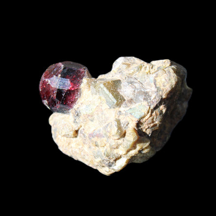 Red with Green Garnet cluster from Pakistan crystal cluster 45*38*45mm 97g in sunlight - Rocks and Things Store