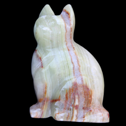 Afghan Jade hand-carved Cat 80*46*103mm 540g in sunlight - Rocks and Things Store