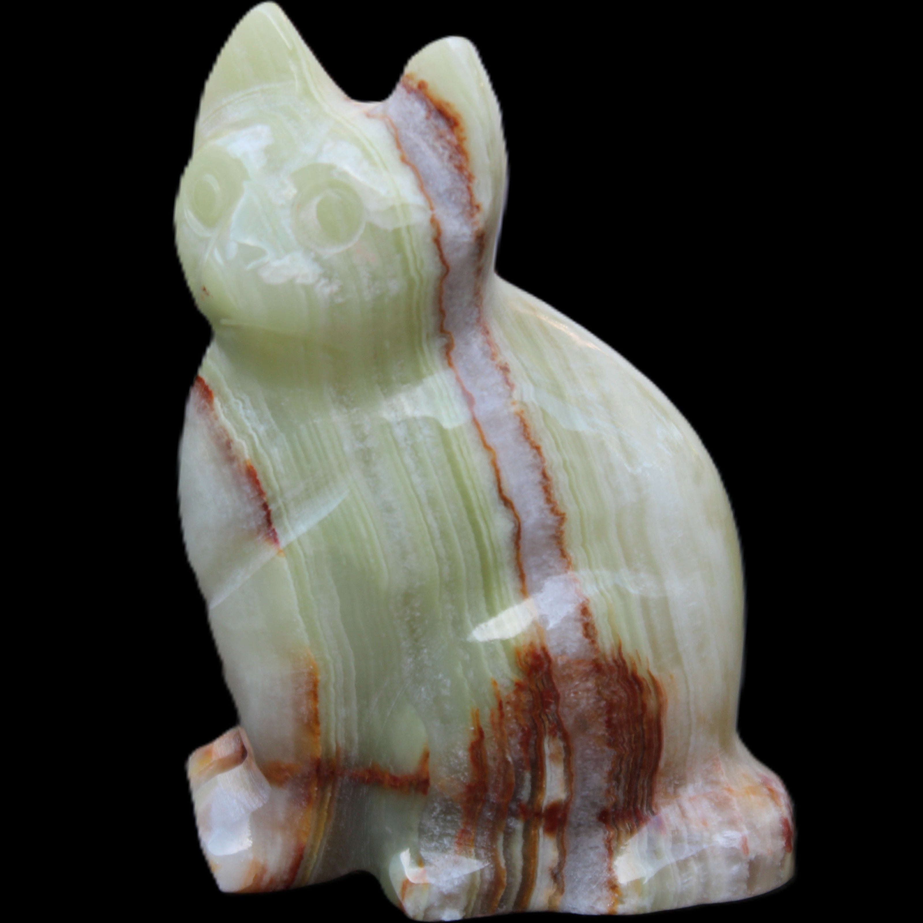 Afghan Jade hand-carved Cat 80*46*103mm 540g in sunlight - Rocks and Things Store
